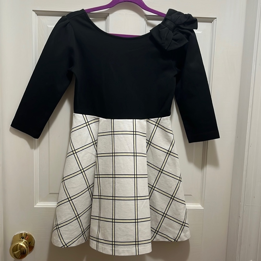 Janie and Jack Black and Plaid Scoop Neck Dress